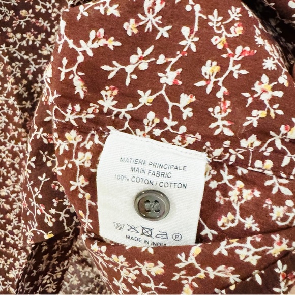 Vanessa Bruno 100% cotton mini floral boho button up blouse NEW - Picture 7 of 11